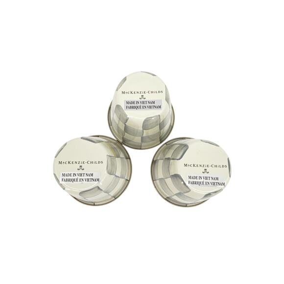 MACKENZIE-CHILDS Herb Pots in Sterling Check Set of 3 - Picture 8 of 9